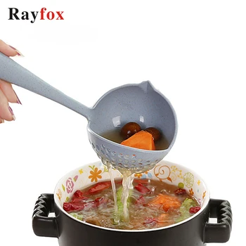 

Rayfox Kitchen Utensils Accessories 2 In 1 Long Handle Soup Spoon Kitchenware Strainer Kitchen Cooking Tools Gadgets Supplies