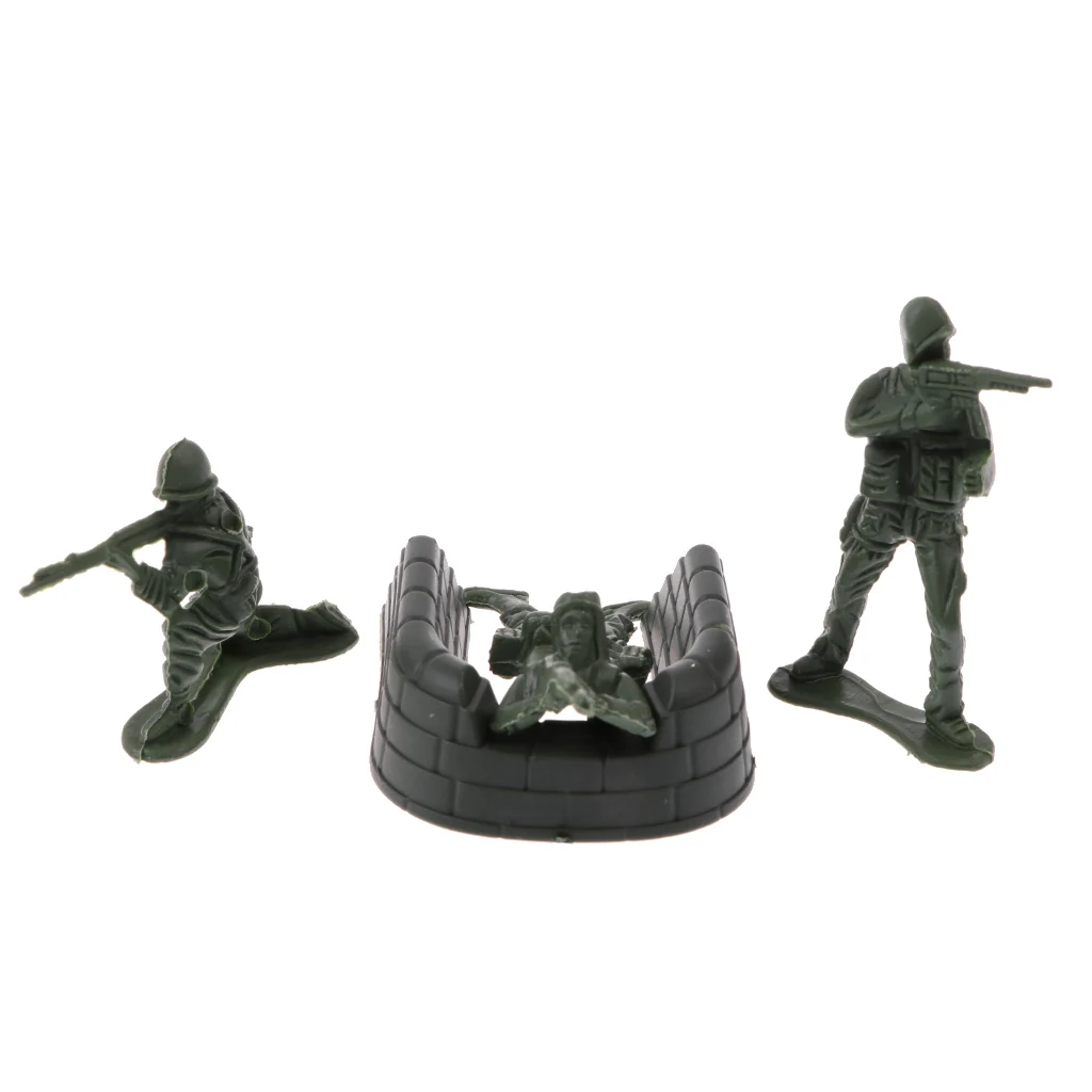 Plastic 158 Pieces Army Men Play Set with Realistically Scaled Figures&Assorted Accessories Layout Home Decor Boys Toys Gift
