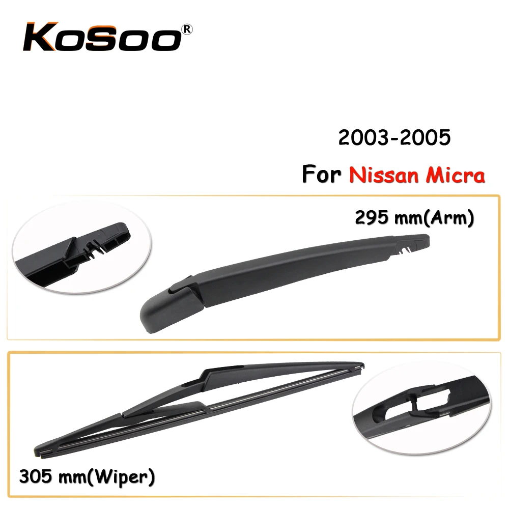 

KOSOO Auto Rear Car Wiper Blade For Nissan Micra,305mm 2003-2005 Rear Window Windshield Wiper Blades Arm,Car Accessories Styling