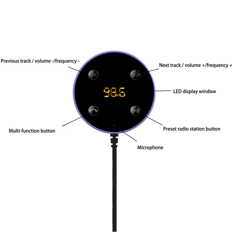 YUANMINGSHI Bluetooth Автомобильный fm-передатчик музыкальный аудио приемник для гарнитуры 3,5 мм с двойным USB зарядным устройством автомобильные аксессуары