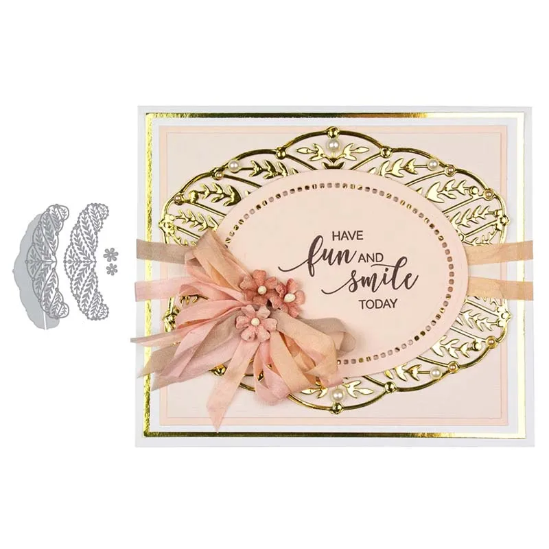 

Floral tiara topper Metal Cutting Dies Stencil for DIY Scrapbooking Album Embossing Paper Cards Making Crafts Decor