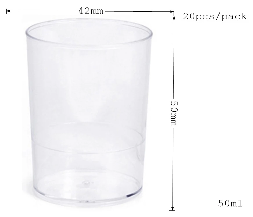 Промотирование-вечерние поставщики, одноразовая пластиковая посуда, 55*45 мм/60 мл прозрачная мини Шестигранная стеклянная десертная чашка, 20/упаковка - Цвет: Transparent