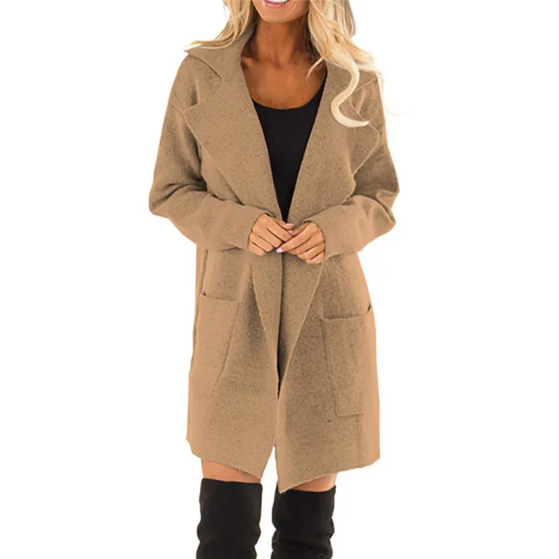 Fashion coats and jackets women winter ladies coats Open Front Long Sleeve Coat Jacket Parka Outwear Cardigan Coat Tops O15#N (5)