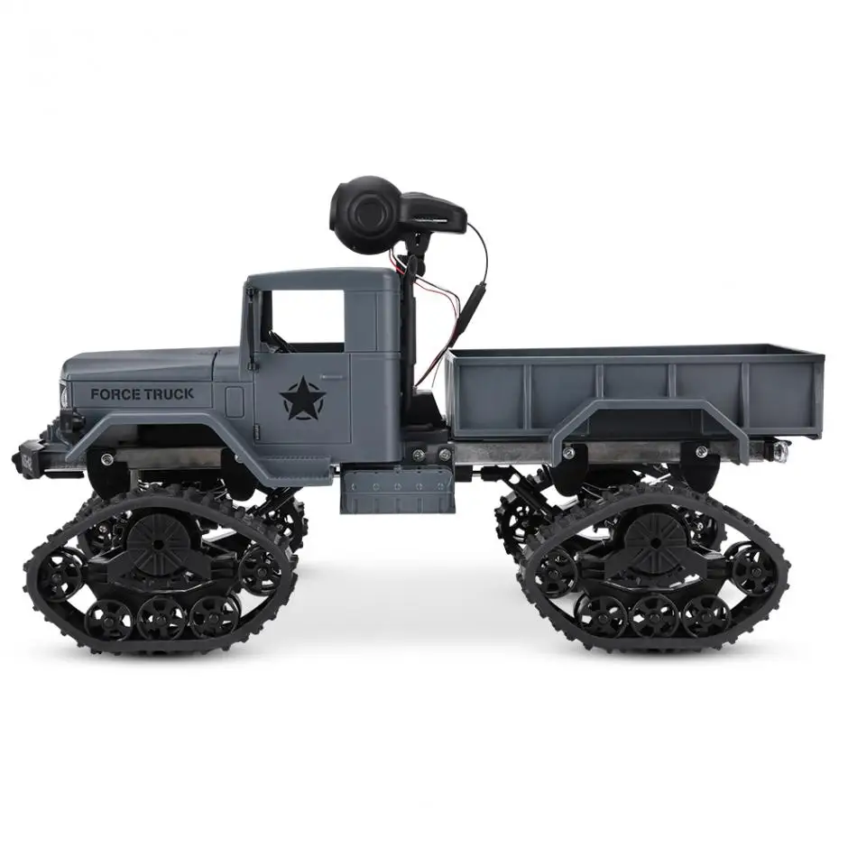 Моделирование внедорожных RC военный грузовик четыре колеса 24GH Радиоуправляемый гусеничный автомобиль дистанционного Управление модель игрушки Лидер продаж RC гусеничный автомобиль