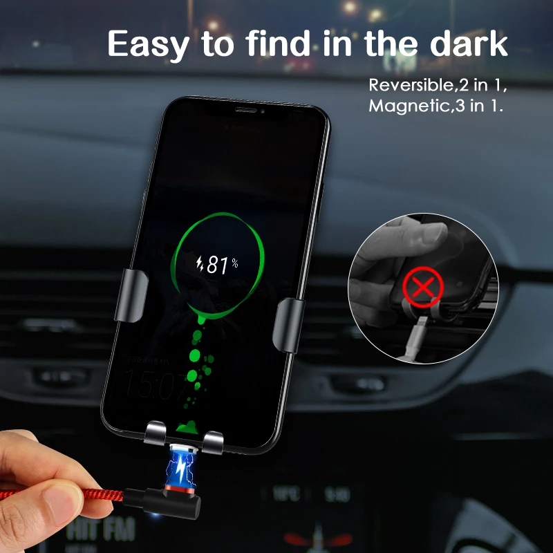 ASTUBIA مايكرو USB للهاتف المحمول كابل كابل شحن لهواتف سامسونج Xiaomi Redmi المغناطيس الروبوت شاحن سريع نوع C كابل LED سلك الحبل