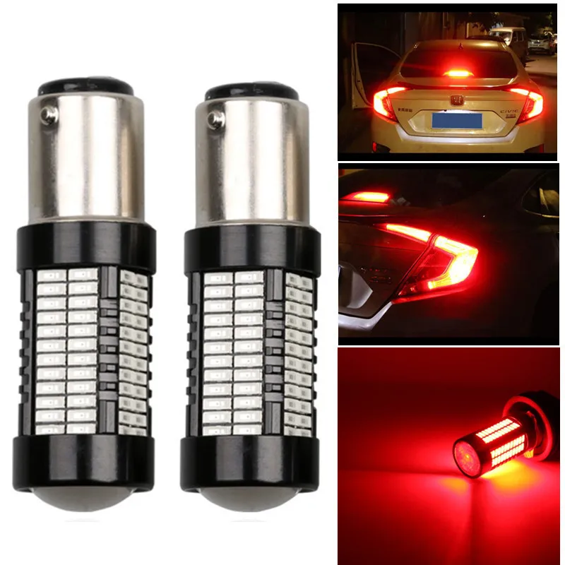 

1pcs high-brightness brake light S25 1157 BAY15D-4014-108SMD 12v taillight white red LED light bulbs for cars