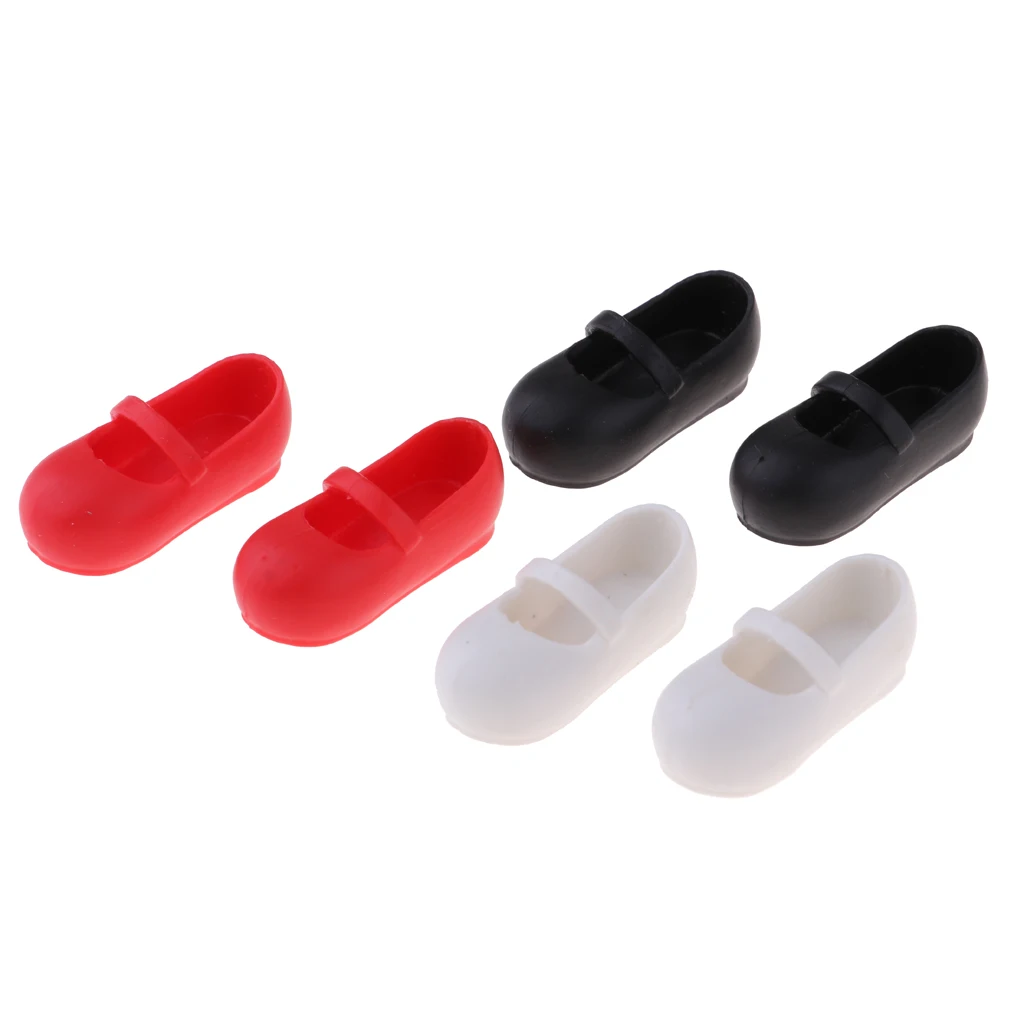  3 Pairs Lovely 12inch Doll Casual Shoes Belt PU Leather Shoes Ballet Shoes Costume for Blythe Fashion Girl Doll Party Accessory