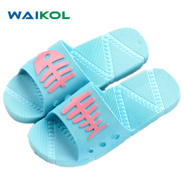 Waikol Summer Women Sandals Beach Platform non-slip Slippers Bathroom Fish Bones Slippers Casual Shoes Female Soft Flip Flops