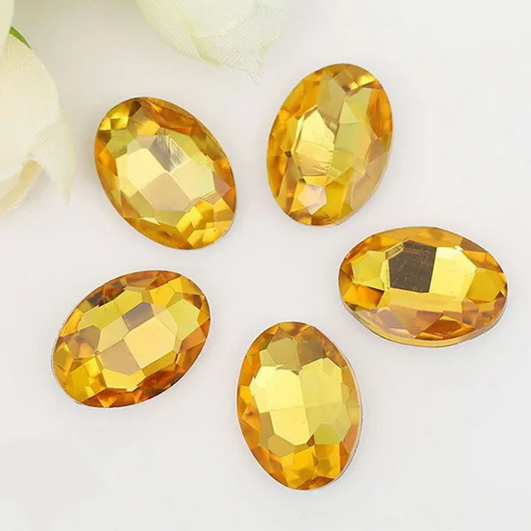 5-50pcs/lot Multiple Colors Oval Faceted Cusp Sewing Rhinestones Acrylic Craft For DIY Craft  Home Decoration Supplies 