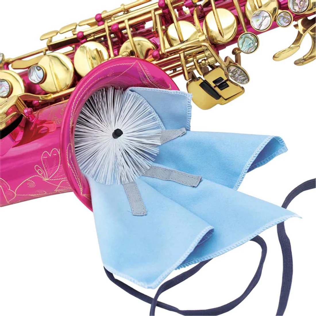 28 г Micro музыкальные продукты саксофон тампон Cleaning Kit с кистью и Взвешенный шнура
