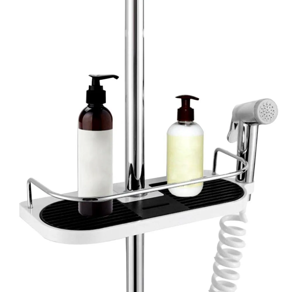 

Home Bathroom Shelf Shower Storage Rack Holder Shampoo Bath Towel Tray Bathroom Shelves Single Tier Shower Head Storage Holder