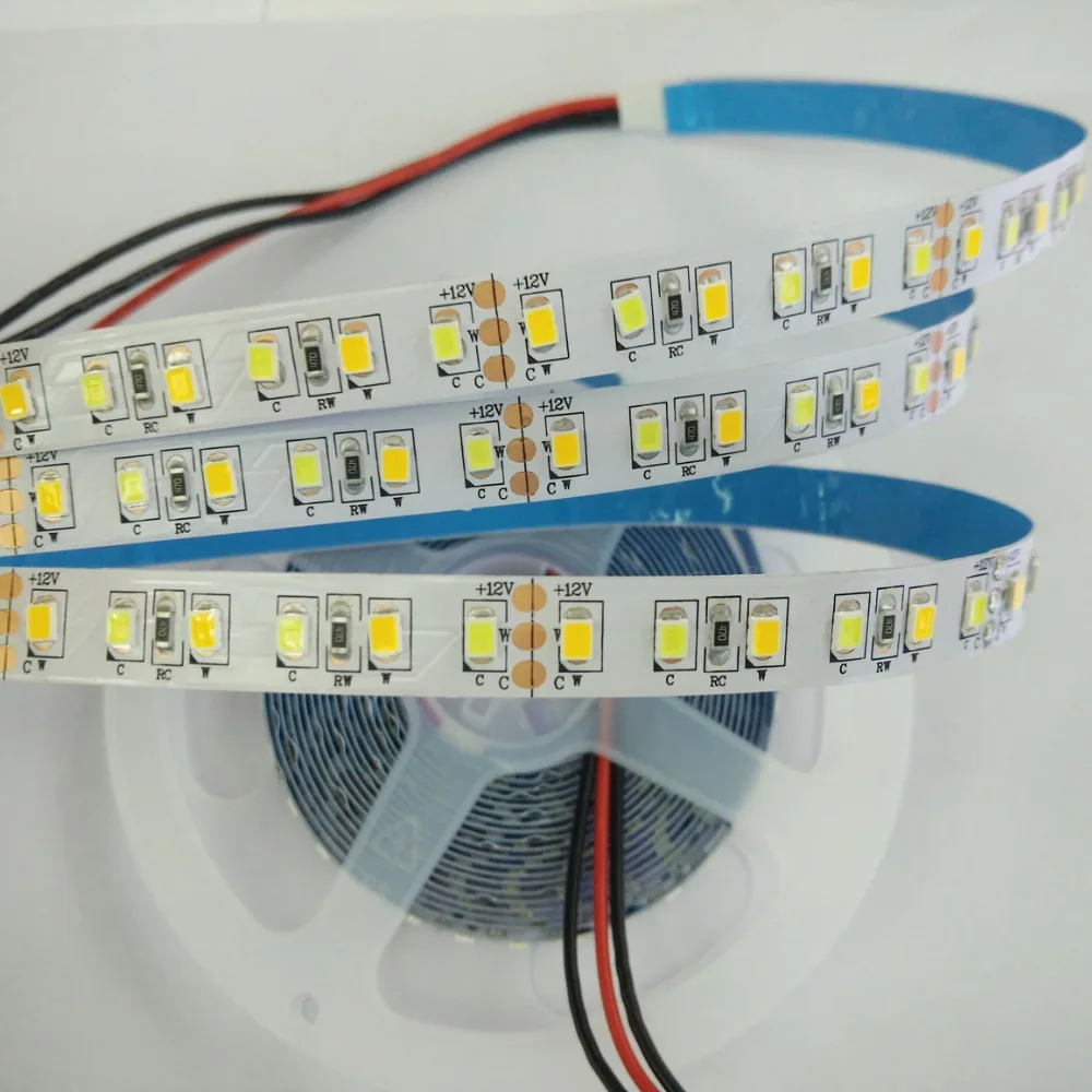 Новый 5 м CW WW 14 Вт ~ 16 Вт/м 120 светодиодный/м не Водонепроницаемый DC12V 2835 SMD