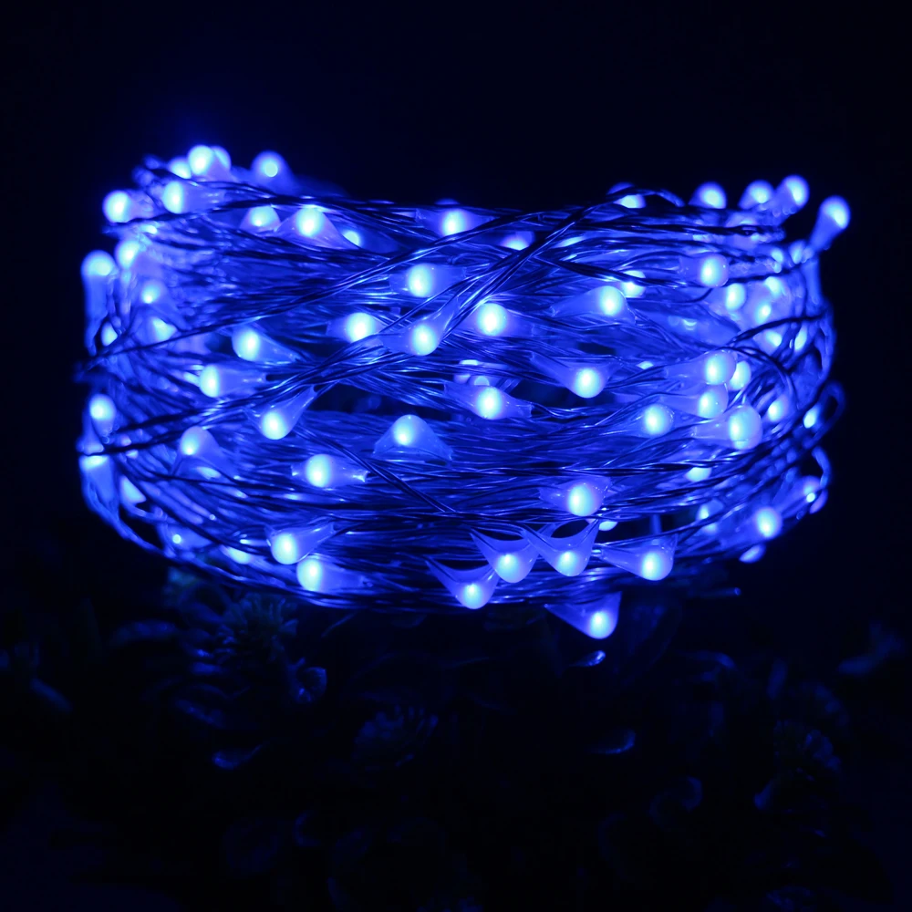 33FT 10M 100LED Silver Wire LED String Lights With 12V 1A Adapter Led