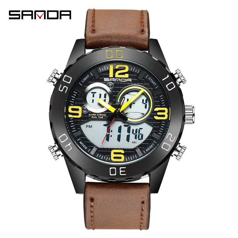 

Male Multi-time Zone Watch Waterproof Men Quartz Watch Sports Double Display Table Brand Multi-function Electronic Clock Lovers