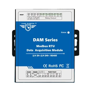 

IOT Remote Data Acquisition Module 2 DIN+Relay Output Modbus RTU Remote IO for Environmental Monitoring DAM102