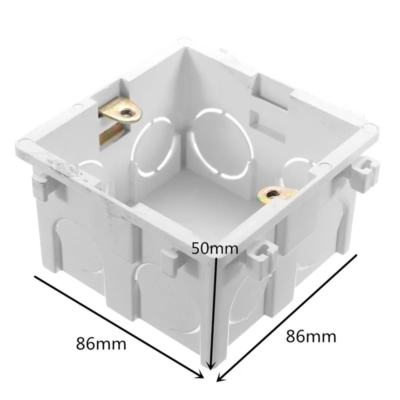 86*86 мм кассета универсальная белая распределительная коробка для монтажа в стену для настенного выключателя и пластикового корпуса розетка задняя 86 мм розетки