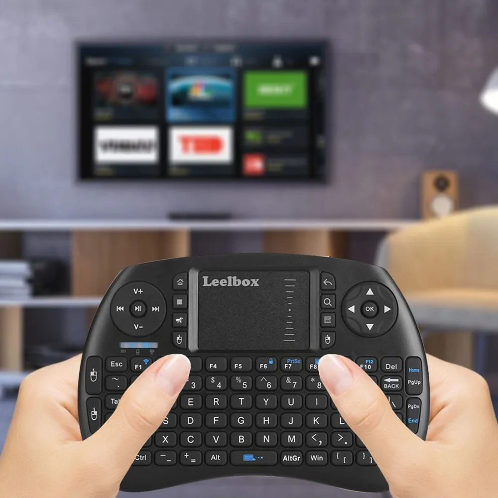 Leelbox английская испанская французская немецкая Мини Клавиатура 2 4 ГГц с тачпадом