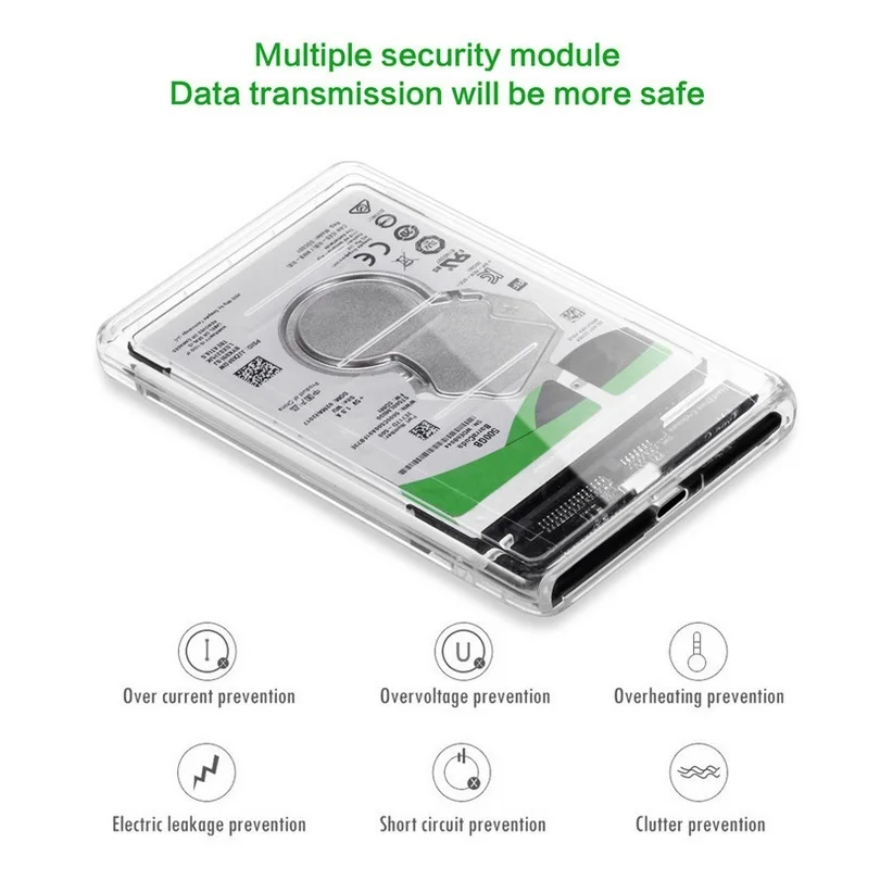 Чехол для жесткого диска 3 1 дюйма прозрачный USB 0 UASP Type C на Sata 2 5|Корпус диска| |