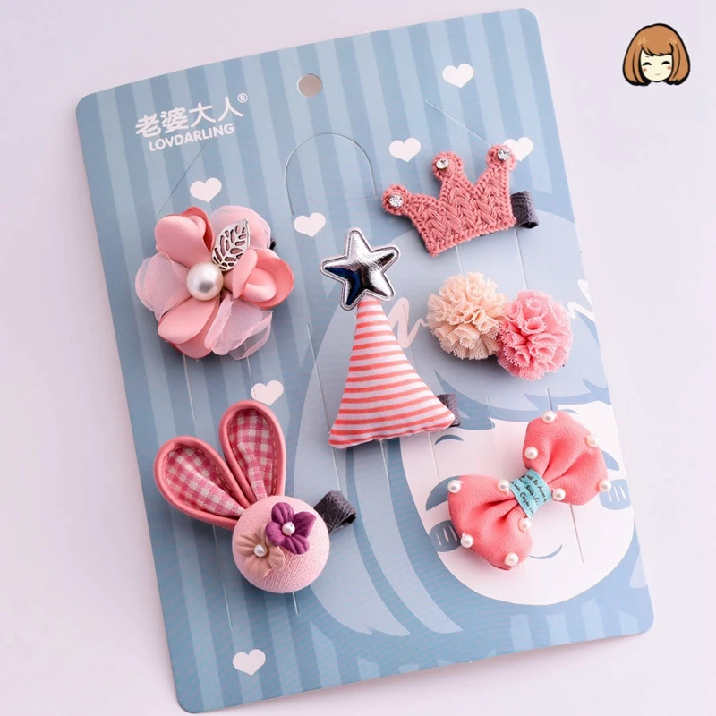 

5pcs/set Girls Baby Sweet Hairpin Set Princess Floral Lace Hair Clip Lovely Bowknot Headwear Children Kids Hair Accessories Gift