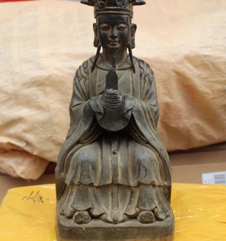 

15"China Chinese Old Bronze Taoism Immortal God Taoist priest Buddha Statue