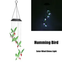 Solar Power Humming Bird LED Solar Light Lighted Yard Led Outdoor Light Garden Path Decoration Wind Chime Lamp White