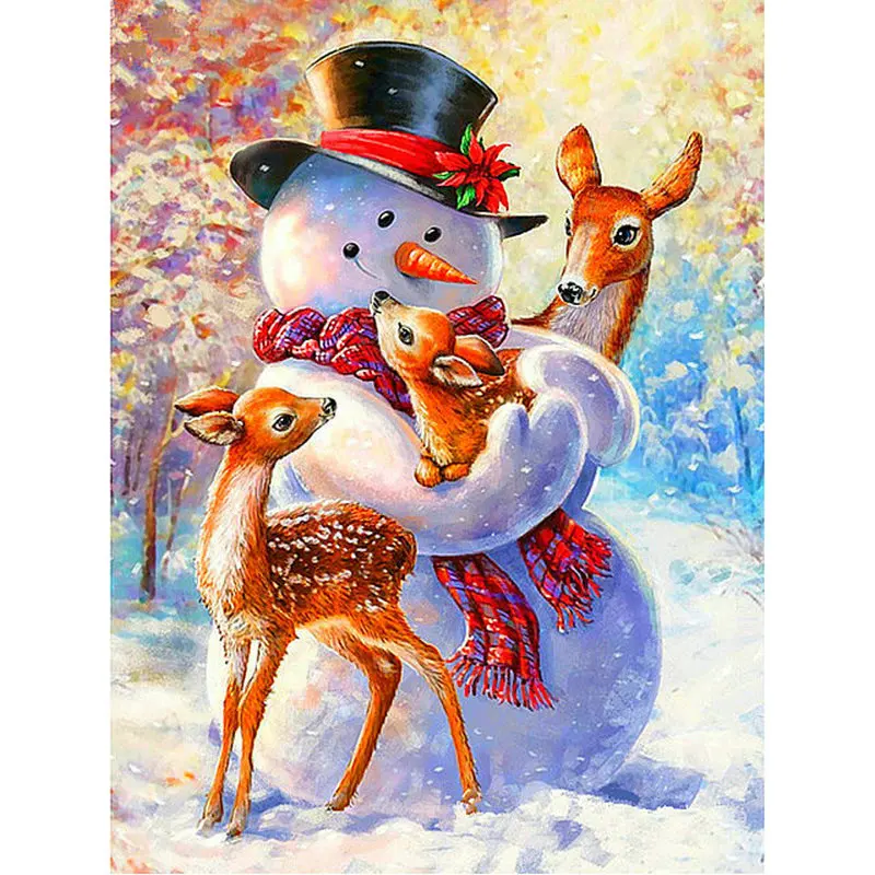 

DIY 5d rhinestone mosaic Snowman handmade full square Diamond painting Cross Stitch deer Kits Diamond Embroidery Pattern Decor