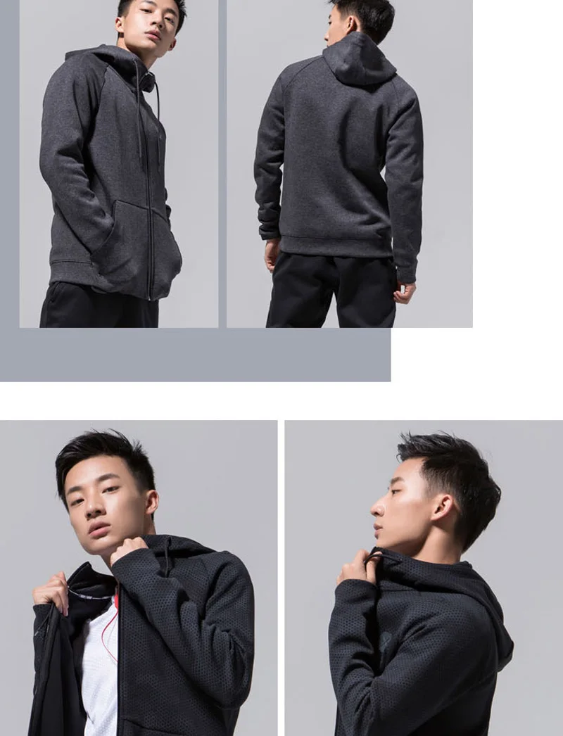 Li-Ning, мужской свитер с капюшоном серии Уэйд, обычная толстовка с капюшоном, 66% хлопок, 34% полиэстер, подкладка, комфортные Топы AWDN671 MWW1413