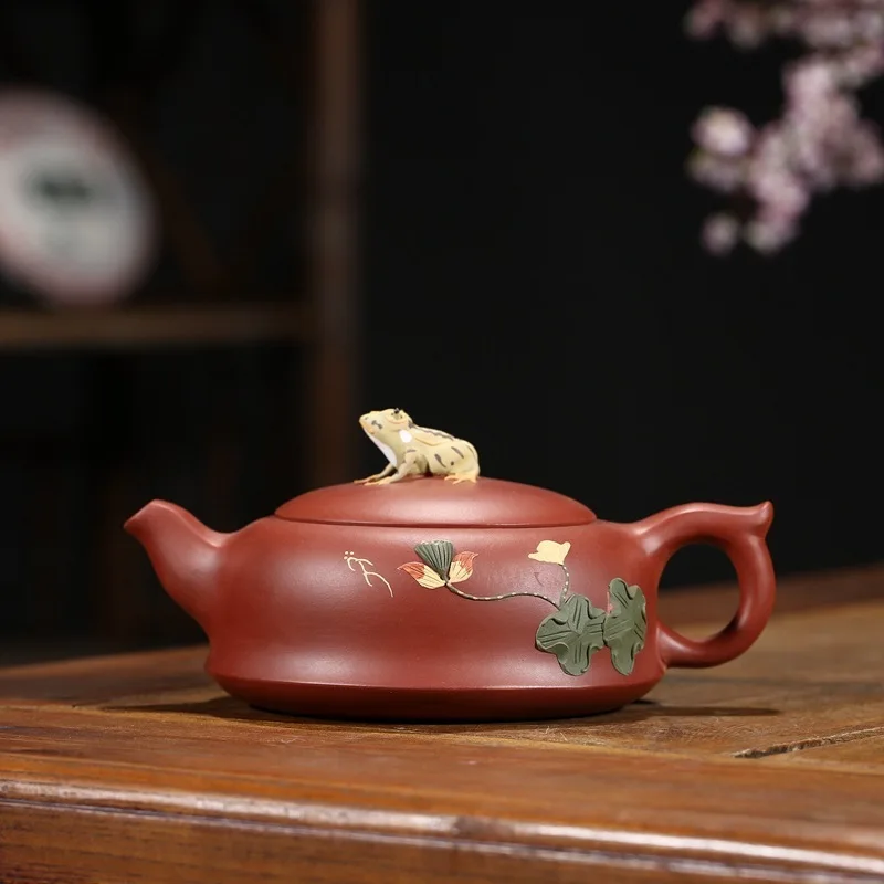 Yixing Рекомендуемая коробка вся ручная грязь zhu dahongpao Лотос пруд лунный чайник