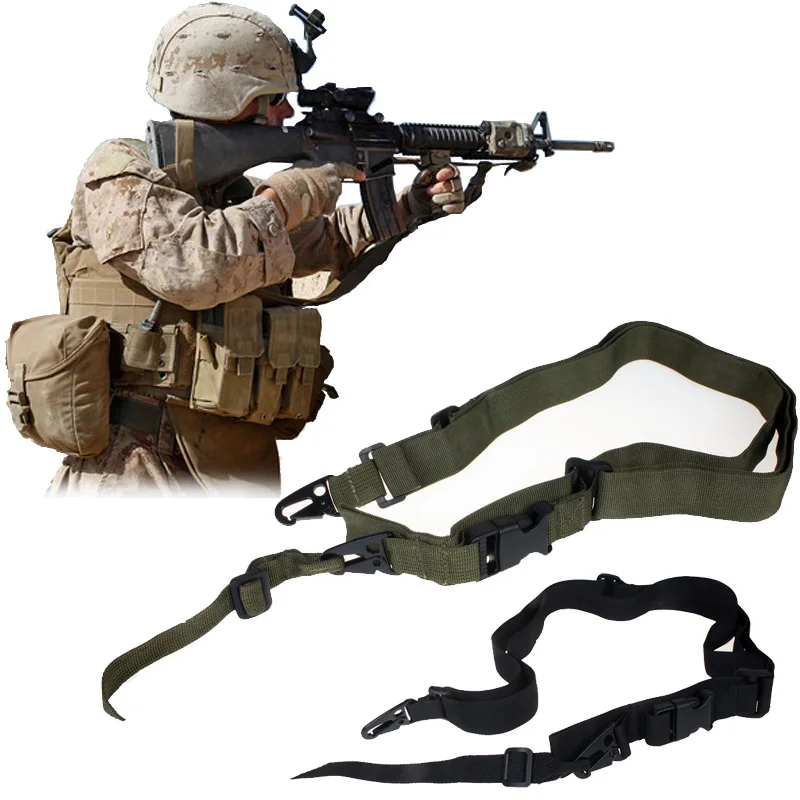 

Tactical 3 Three Point Rifle Sling Adjustable Bungee Tactical Airsoft Gun Strap System Paintball Gun Sling for Airsoft Hunting