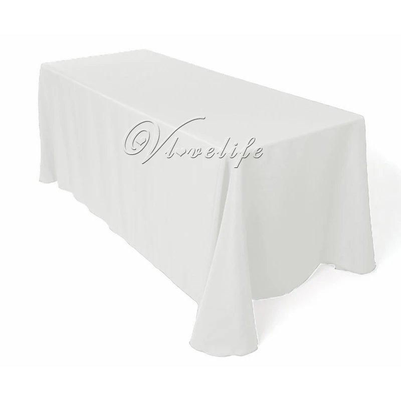 100 Spun Polyester White Tablecloth 70" x 108" Rectangle Heavy Weight
