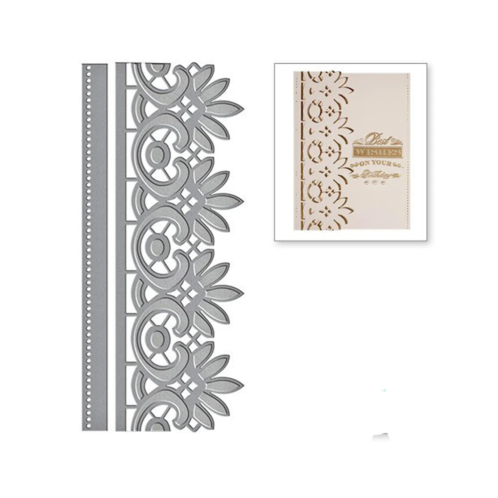 

Swovo Frostyville Lace Border Metal Cutting Dies for Scrapbooking DIY Craft Paper Cards Making Decorative Embossing Template