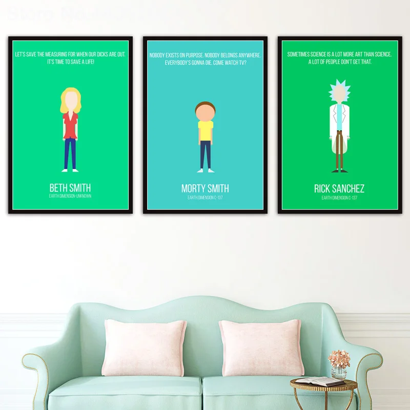 

Posters and Prints Rick And Morty Quotes Poster Character Rick Morty Art Canvas Painting Wall Picture Decoration for Living Room