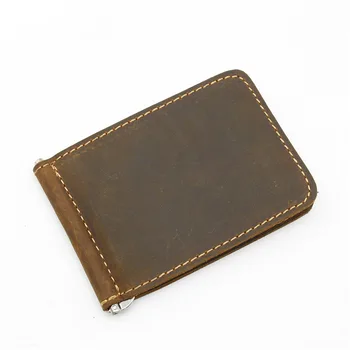 

Vintage Crazy Horse Pickup Caps Layered Leather Wallet
