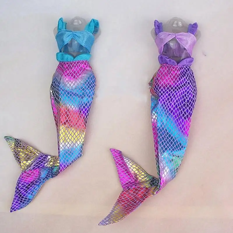 Handmade Dolls Party Dress Gown Skirt Fashion Clothes For Barbie Doll Genuine Mermaid Tail Dress font