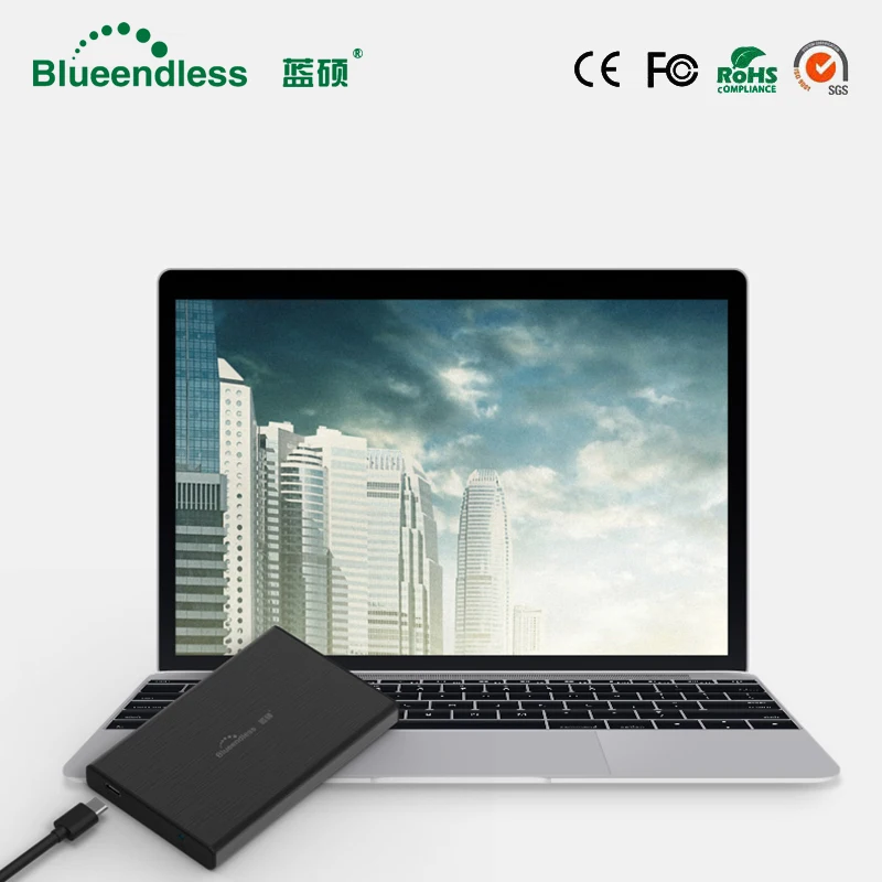 Алюминиевый корпус для внешнего жесткого диска hdd SSD sata на usb Тип C 3 1