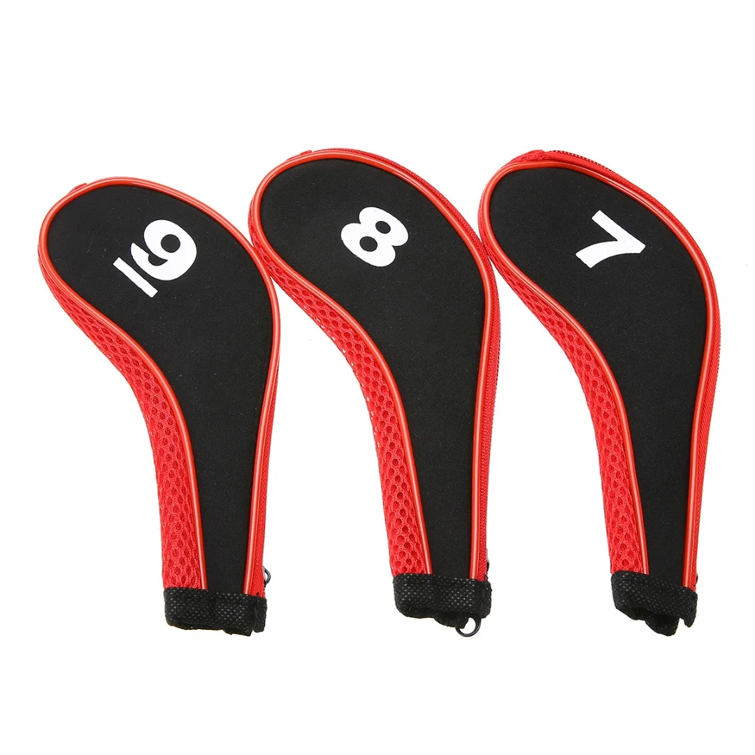 12Pcs/Set Rubber Neoprene Golf Club Iron Head Covers Protector Golf Head cover Sets Iron Club Head Cover Accessories 3 Colors
