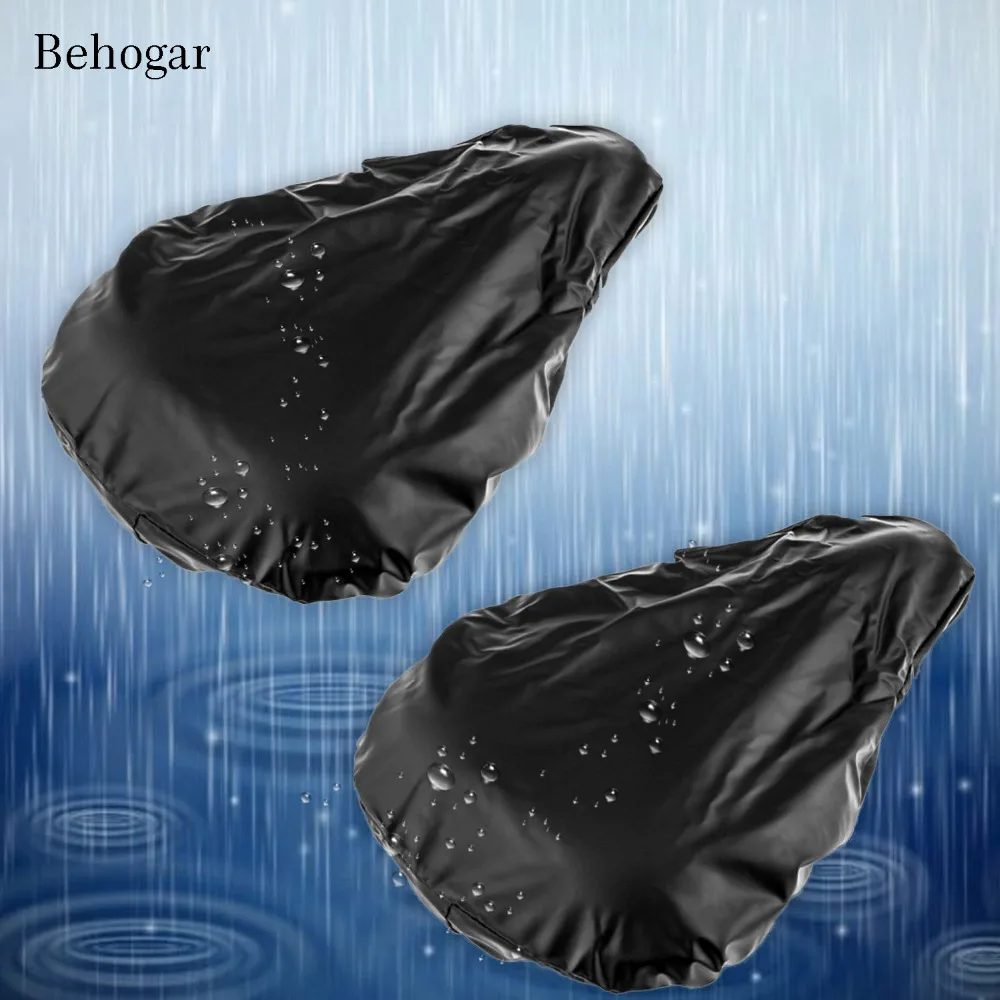 Behogar 2pcs Breathable Bike Saddle Elastic Protective Rain Cover