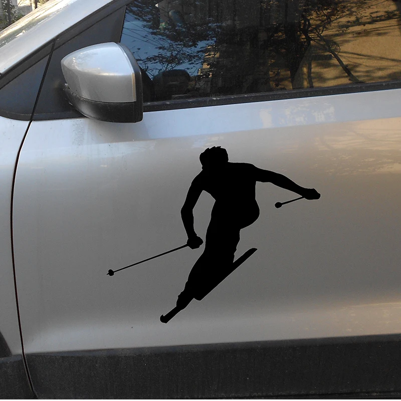 Skier Silhouette Sports Vinyl Decal Sticker Car Sticker Window truck bumper 7" 