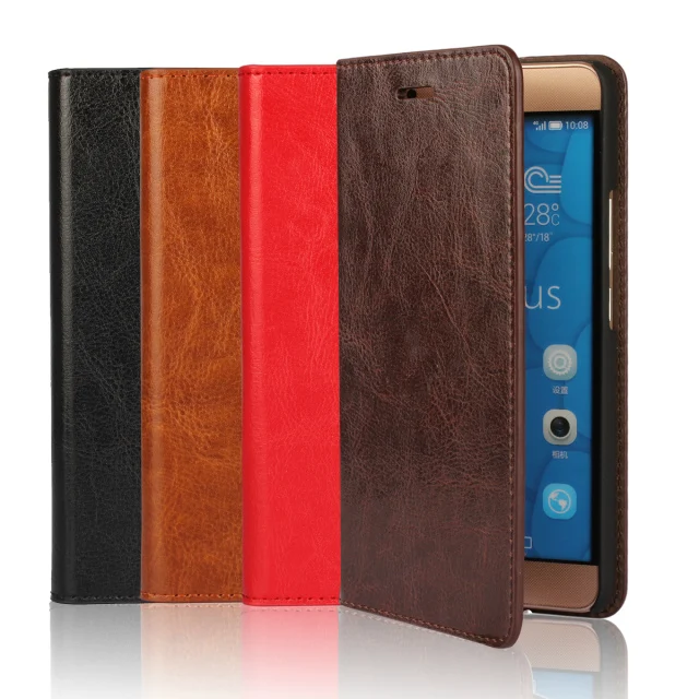 Factory price Luxury For Huawei Honor 6 Plus Genuine Cowhide Leather Flip Case Cover Wallet with Card Slots Holster | Мобильные
