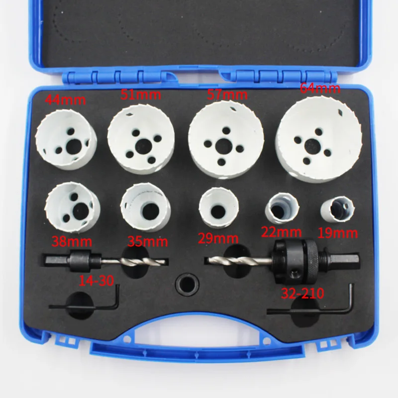 

13 Pcs Hole Saw Cutter Kit Bi-Metal Hole Saw Blades Drill Arbor for Metal Wood Holes Cutting LO88