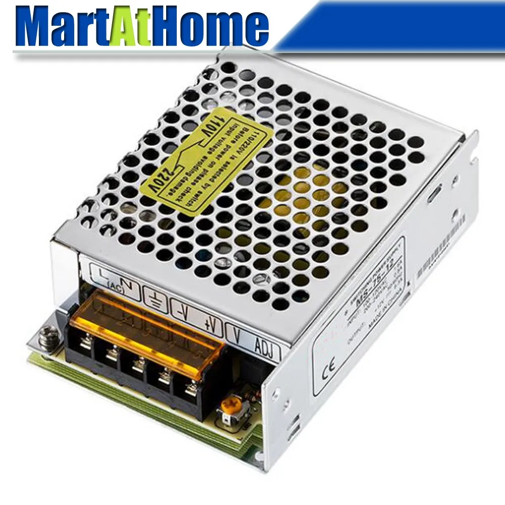 

Mini Switching Power Supply 75W 12V/24V DC 6A/3A Single Output Overload Protection