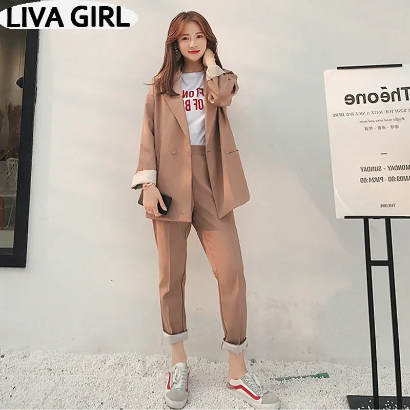 

Suit suit female 2019 spring and autumn new Korean version of the loose small suit pants fashion casual professional suit