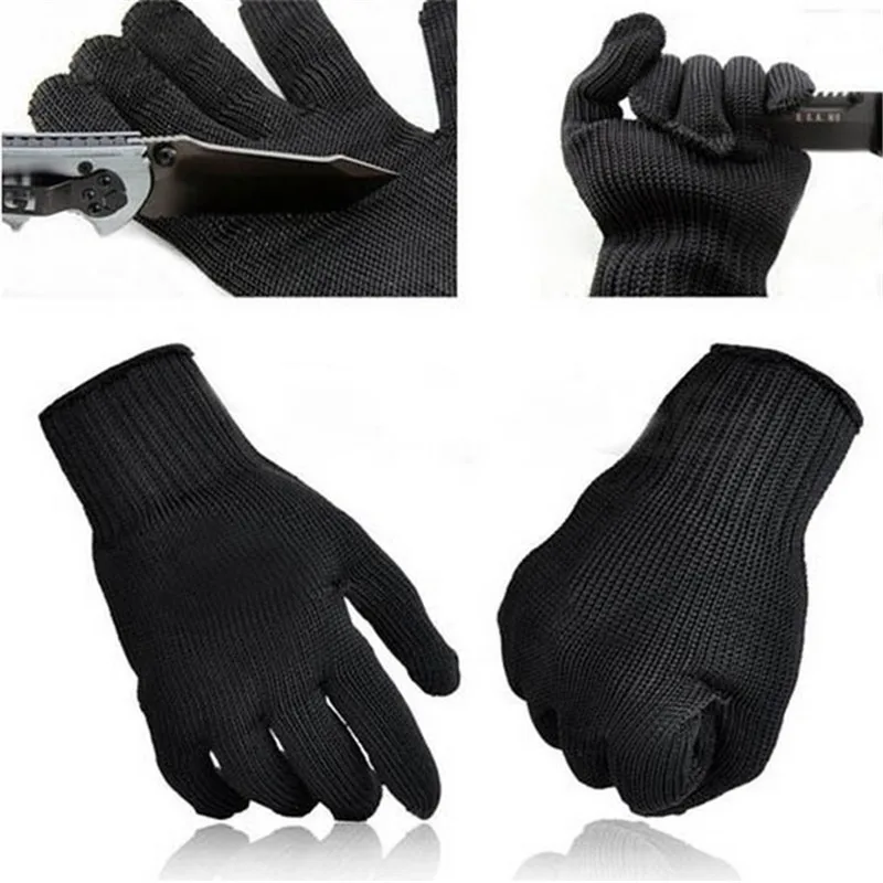 

NEW Stainless Steel Wire Safety Work Anti-Slash Cut Static Resistance Wear-resisting Protect Gloves Hand Safely Security Black