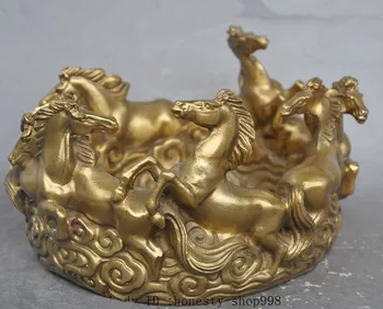 

Christmas brass success zodiac 8 horse lucky statue Ashtray Tobacco JarHalloween
