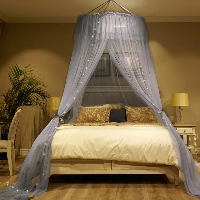 Romantic Mosquito Net with Decorative Lighting Princess Insect Net Hung
