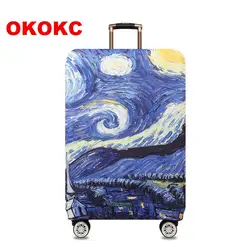 OKOKC красочный толстый чехол для чемодана чехол для багажника применяется к 18 ''-32'' чемодан, эластичный багажный чехол, дорожные аксессуары
