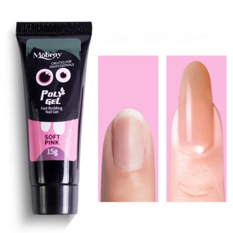 

15ml Nail Quick Extending Gel Poly Builder Nail Art Crystal Jelly Nail Extend Gel 3D Crystal Jelly DIY Pink Nail Art Glue
