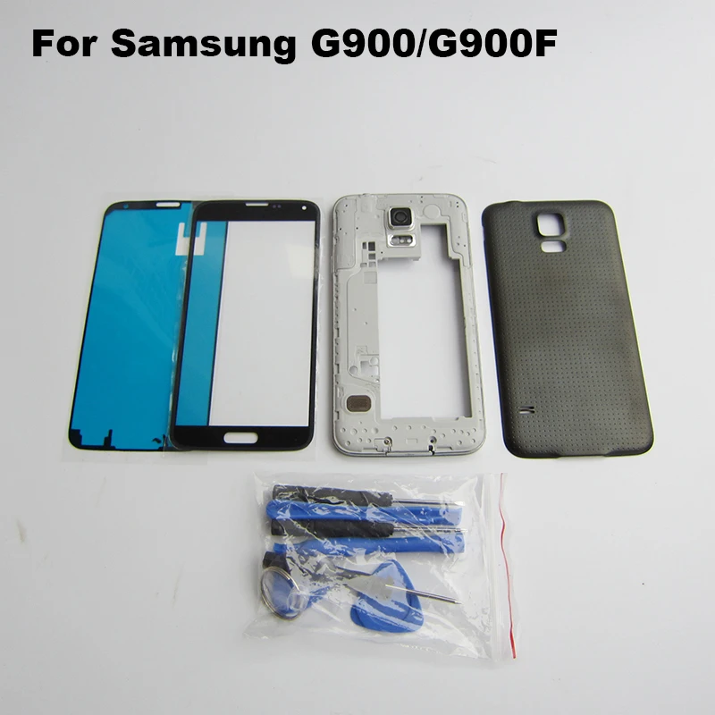 Original Full Housing Case Back Cover Middle Frame outer Glass Lens Tools 3M Adhesive For Samsung