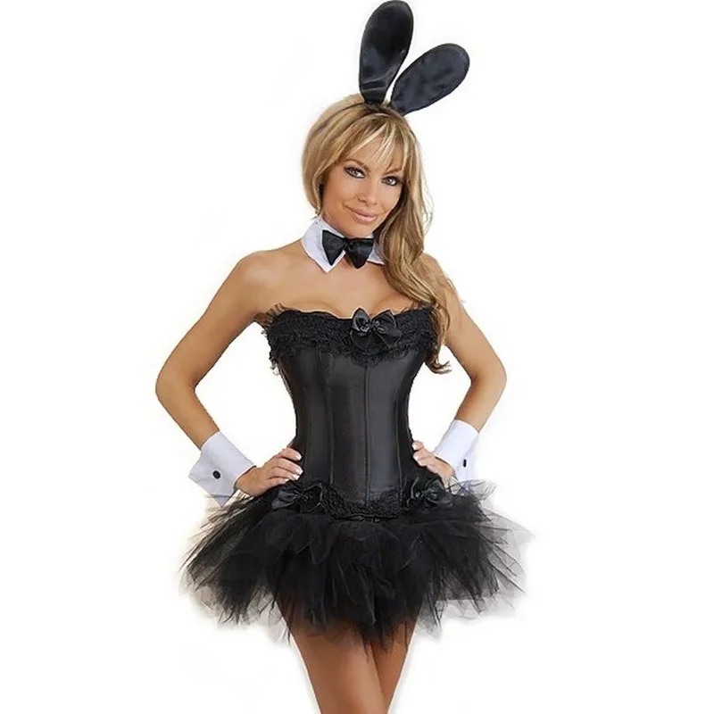 Женский сексуальный костюм кролика; корсет для девочек; юбка; комплект игровой формы
