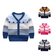 Мягкий Вязаный детский свитер; свитера в полоску для новорожденных девочек; хлопковый Повседневный Кардиган для младенцев; свитер для мальчиков; одежда для малышей на зиму и весну